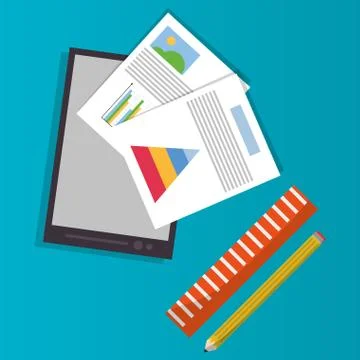 Spreadsheet smartphone infographic design Stock Illustration