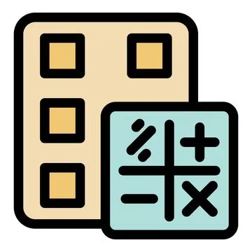 Spreadsheet software performing calculations with basic math operators Illustrazione stock