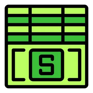 Spreadsheet software representing saving money and financial success Stock Illustration