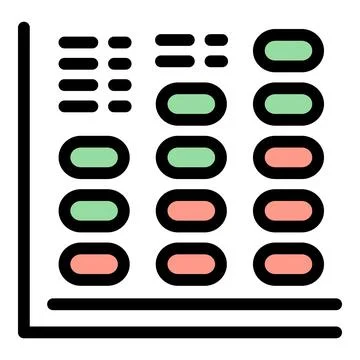 Spreadsheet software showing rows and columns of data Stock Illustration
