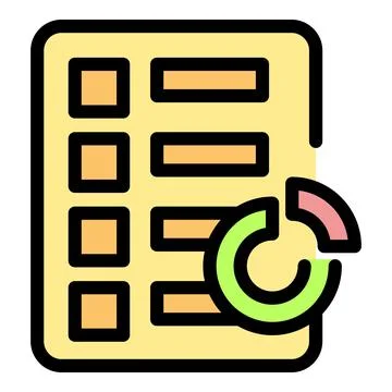Spreadsheet software updating data with a progress indicator showing the comp Stock Illustration