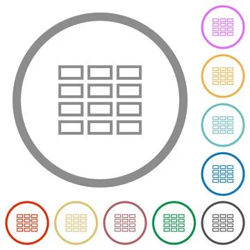 Spreadsheet table outline flat icons with outlines Stock Illustration