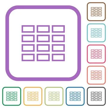 Spreadsheet table outline simple icons Stock Illustration