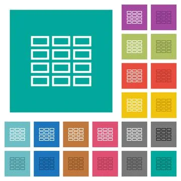 Spreadsheet table outline square flat multi colored icons 스톡 일러스트