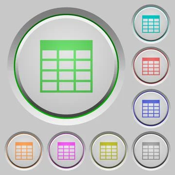 Spreadsheet table push buttons Stock Illustration