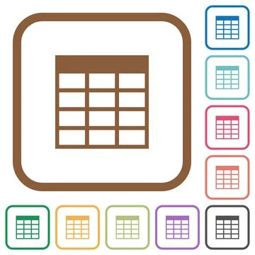 Spreadsheet table simple icons 스톡 일러스트