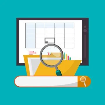 Spreadsheet tablet infographic design Stock Illustration