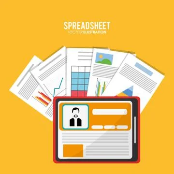 Spreadsheet tablet infographic design Illustrazione stock