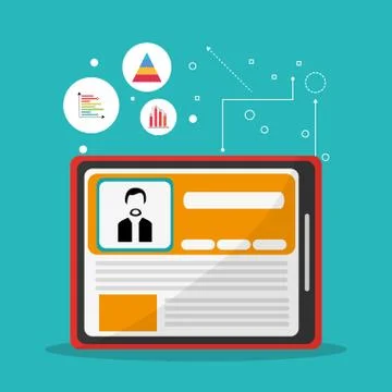 Spreadsheet tablet infographic design Stock Illustration