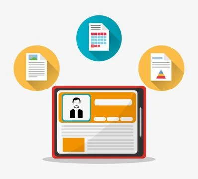 Spreadsheet tablet infographic design Stock Illustration