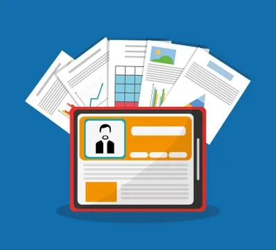 Spreadsheet tablet infographic design Stock Illustration