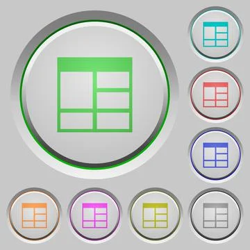 Spreadsheet vertically merge table cells push buttons Stock Illustration