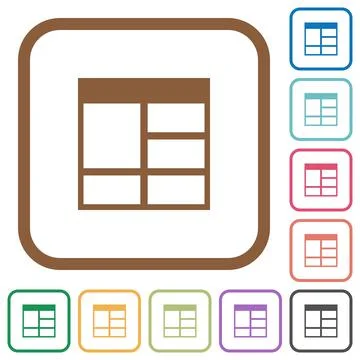 Spreadsheet vertically merge table cells simple icons Stock Illustration