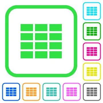 Spreadsheet vivid colored flat icons icons Stock Illustration