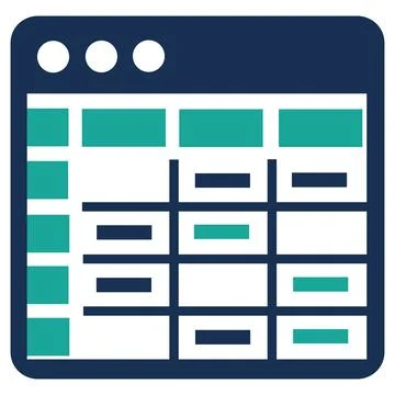 Spreadsheet window icon for business data analysis 스톡 일러스트