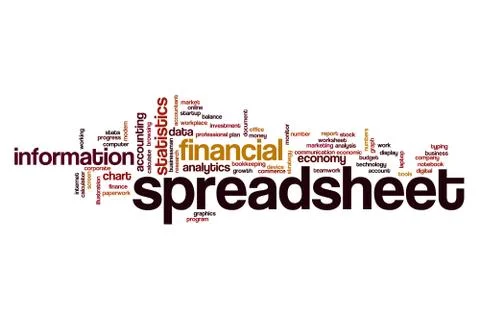 Spreadsheet word cloud Stock Illustration