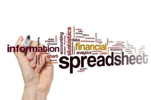 Spreadsheet word cloud Stock Illustration