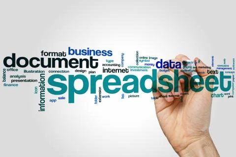 Spreadsheet word cloud Foto stock