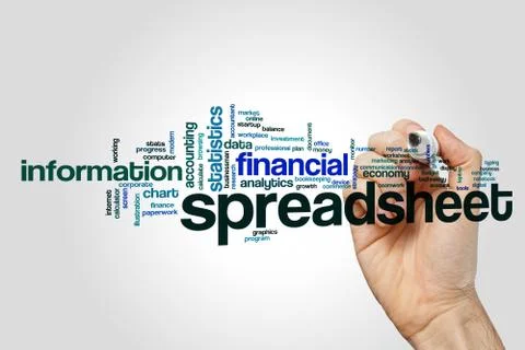 Spreadsheet word cloud Stock Photos