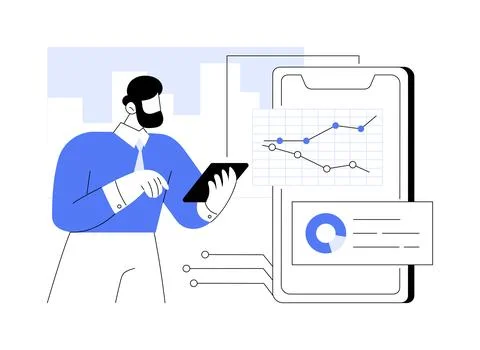 Spreadsheets app abstract concept vector illustration. 스톡 일러스트