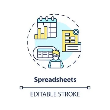 Spreadsheets concept icon Stock-Illustration
