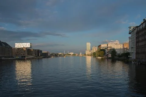 Spree River in the evening in Berlin Stock Photos