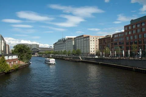 Spree river views in Berlin Stock Photos