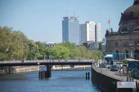 Spree river views in Berlin Stock Photos