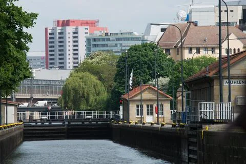 Spree river views in Berlin Stock Photos