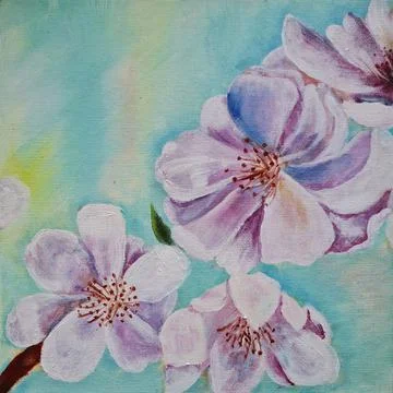 A sprig of cherry blossoms in spring Stock Illustration