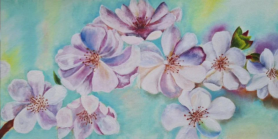 A sprig of cherry blossoms in spring Stock Illustration