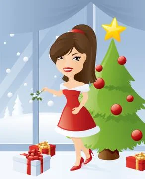 Sprig of mistletoe Stock Illustration