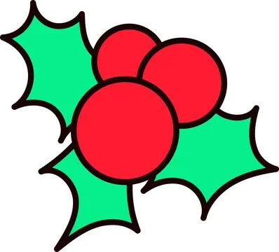 Sprig Of Mistletoe Red Berries Retro Y2k Sticker Stock Illustration