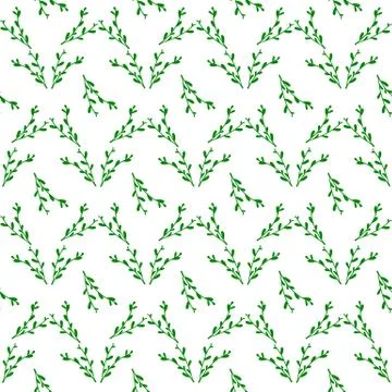 Sprigs hand drawn vector seamless pattern. Tropical, exotic pattern of plants Stock Illustration
