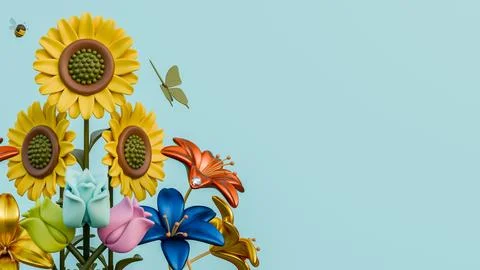 Spring 3D Render Background Illustration Stock Illustration