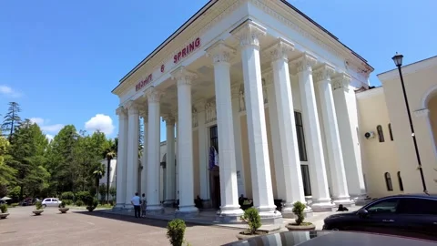 Spring 6, a main building of the spa resort Stock Footage 320777191