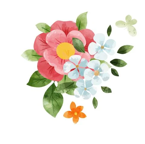 Spring abstract floral bouquet. Tiny floral art. Stock Illustration