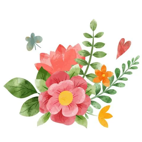 Spring abstract floral bouquet. Tiny floral art. Stock Illustration