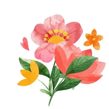 Spring abstract floral bouquet. Tiny floral art. Stock Illustration