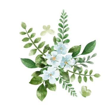 Spring abstract floral bouquet. Tiny floral art. Stock Illustration