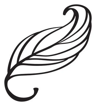 Spring Abstract Leaf Vector line Icon. Vintage Minimal Style Illustration for Stock Illustration