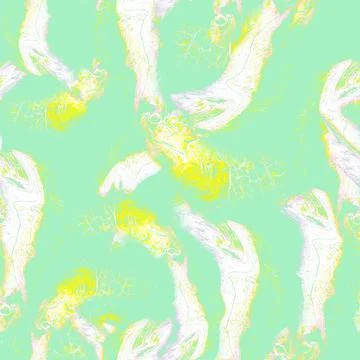 Spring abstract spotted seamless pattern with strokes and spots. Stock Illustration