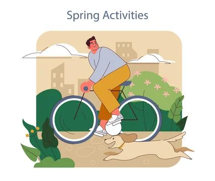 Spring Activities concept. Illustrazione stock