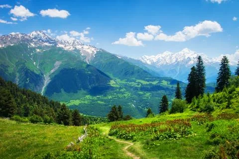 Spring in Alps. Mountain landscape Stock Photos