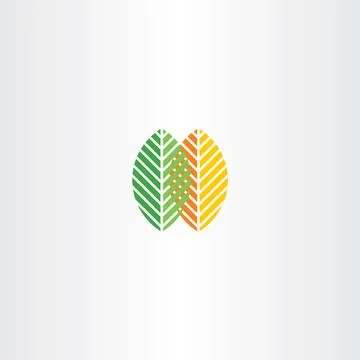 Spring and autumn leaves vector icon logo Illustrazione stock