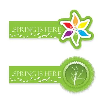 Spring and environmental banner set Stock Illustration