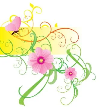 Spring and summer vector flower bunners Stock Illustration