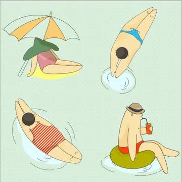 Spring and summer vector illustration Stock Illustration