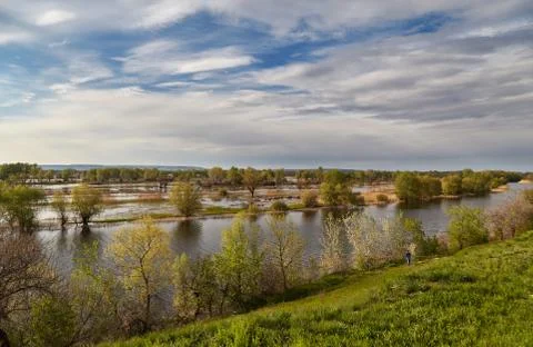 Spring and Volga Stock Photos