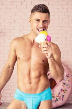 Spring and a young funny guy. Stock Photos